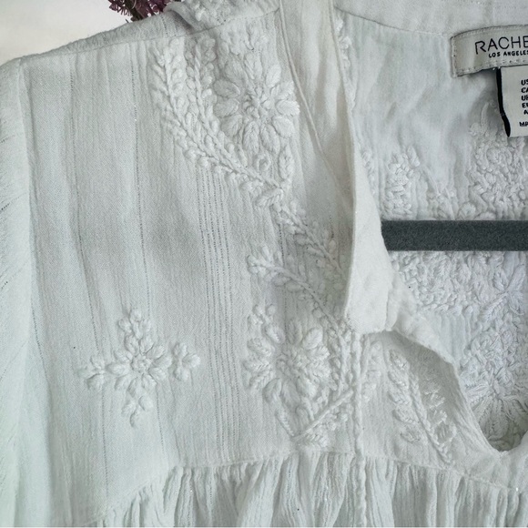 Rachel Zoe embroidered white Boho top - Picture 4 of 14